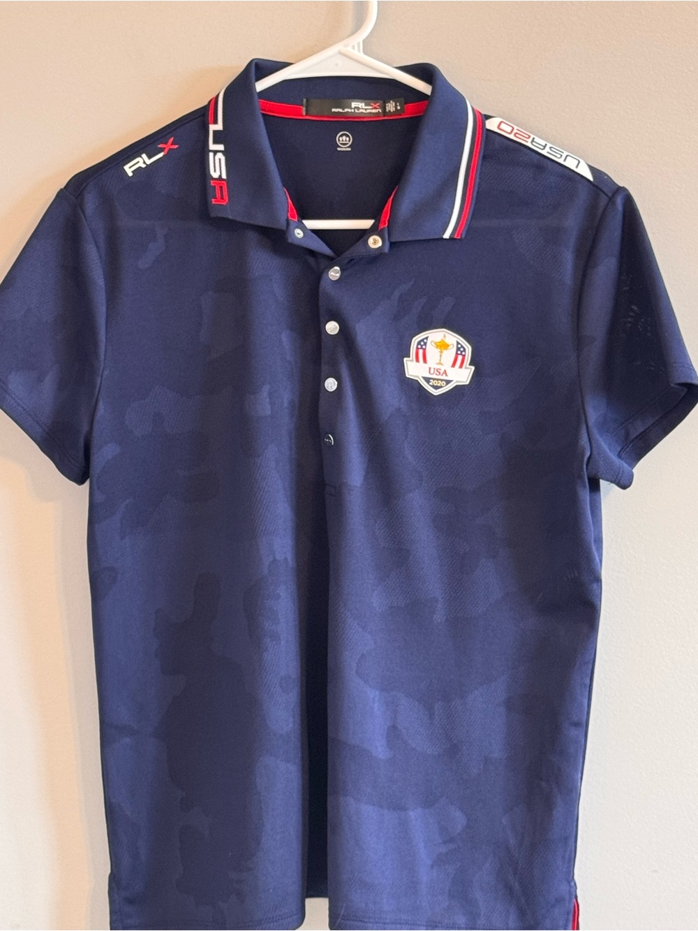 RLX Ralph Lauren Ryder Cup 2020 USA Navy Camo Golf Polo Men’s L